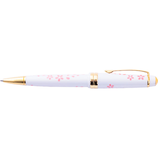 Cross Bailey Light Cherry Blossom Glossy White Resin with Gold Trim Ballpoint Pen