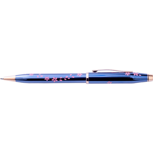 Cross Century II Cherry Blossom Blue Lacquer with Rose Gold Trim Ballpoint Pen