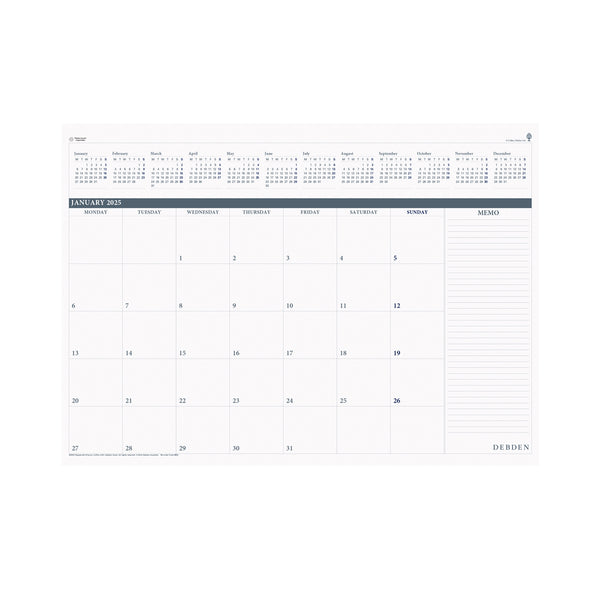 Debden 382x540 Month to View Desktop 2025 Planner Refill