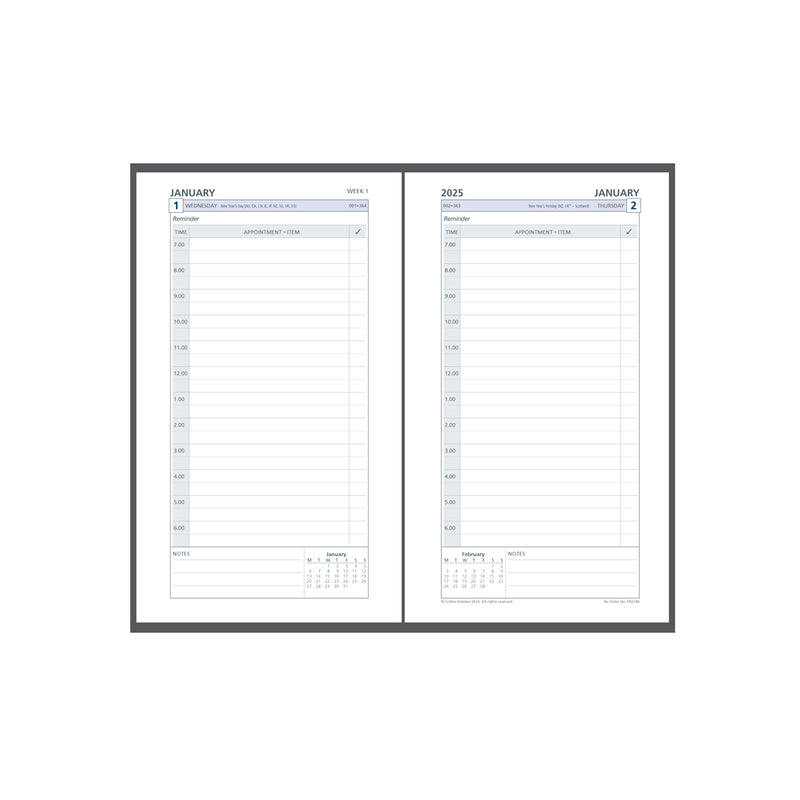 Debden Personal Day to a Page 2025 Dayplanner Refill