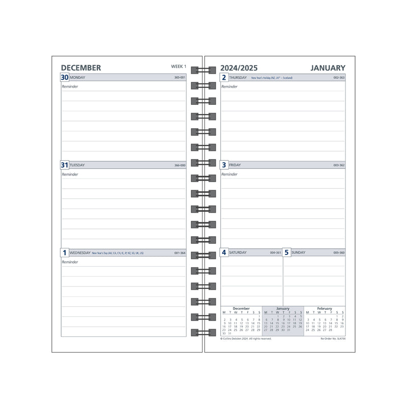 Debden Slim Week to View 2025 Dayplanner Refill