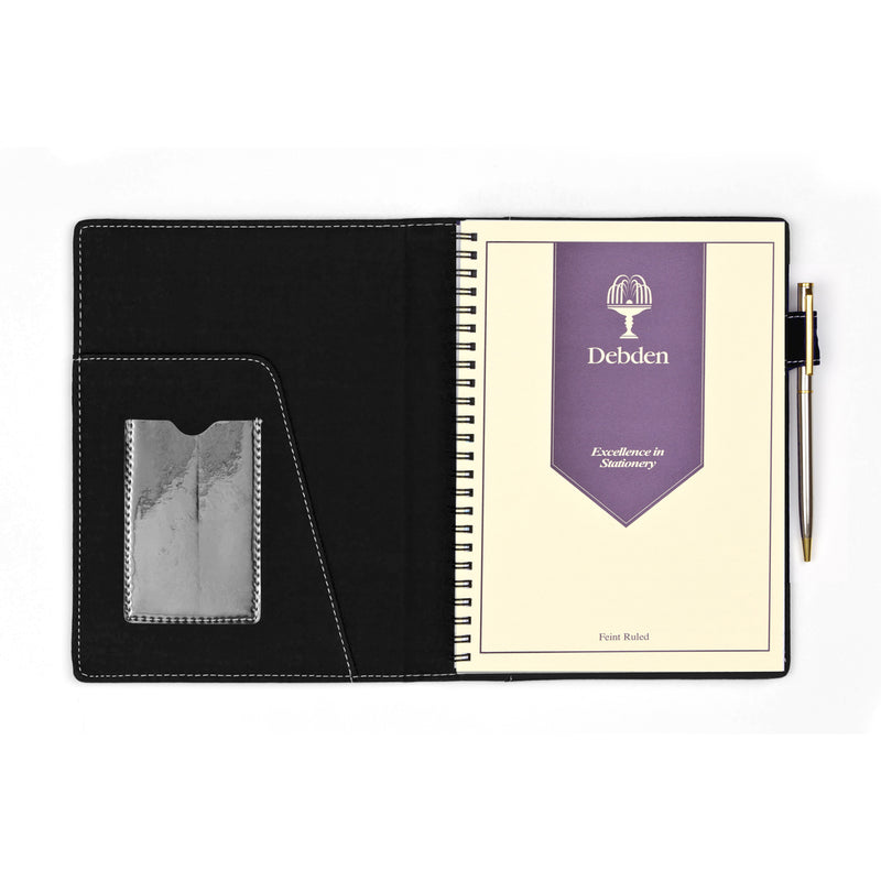 Debden Fashion A5 Wiro Notebook PU Black Compendium