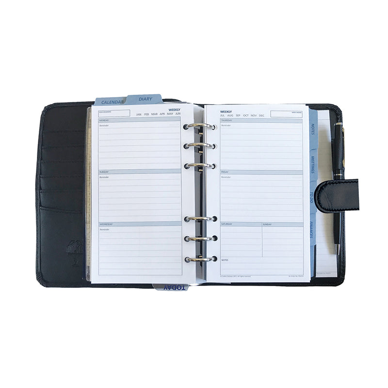 Debden Personal Snap Closure PU Black Dayplanner Organiser