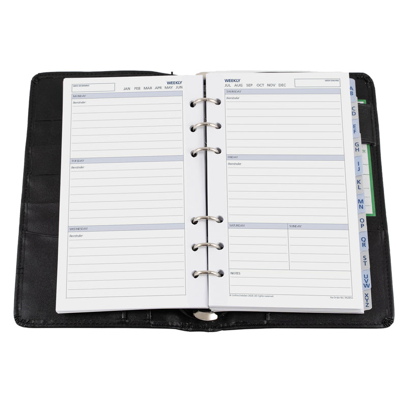 Debden Personal Slim Leather Black Dayplanner Organiser