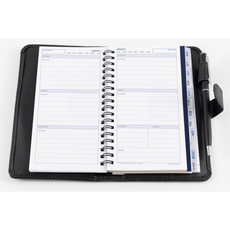 Debden Personal Slim Snap Closure PU Black Dayplanner Organiser