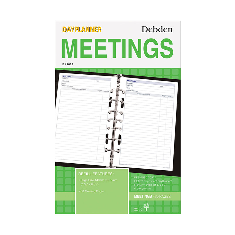 Debden Desk Meetings Dayplanner Refill