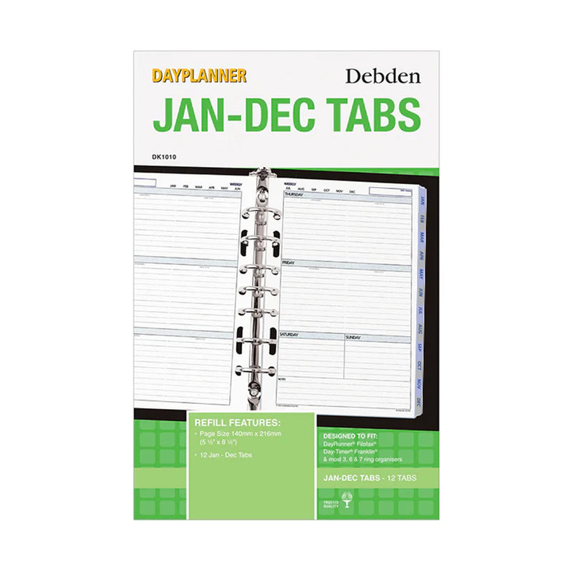 Debden Desk Jan-Dec Tabs Dayplanner Refill