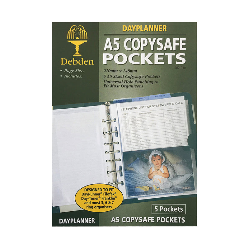 Debden Desk Copy Safe Pockets Dayplanner 5 Pack