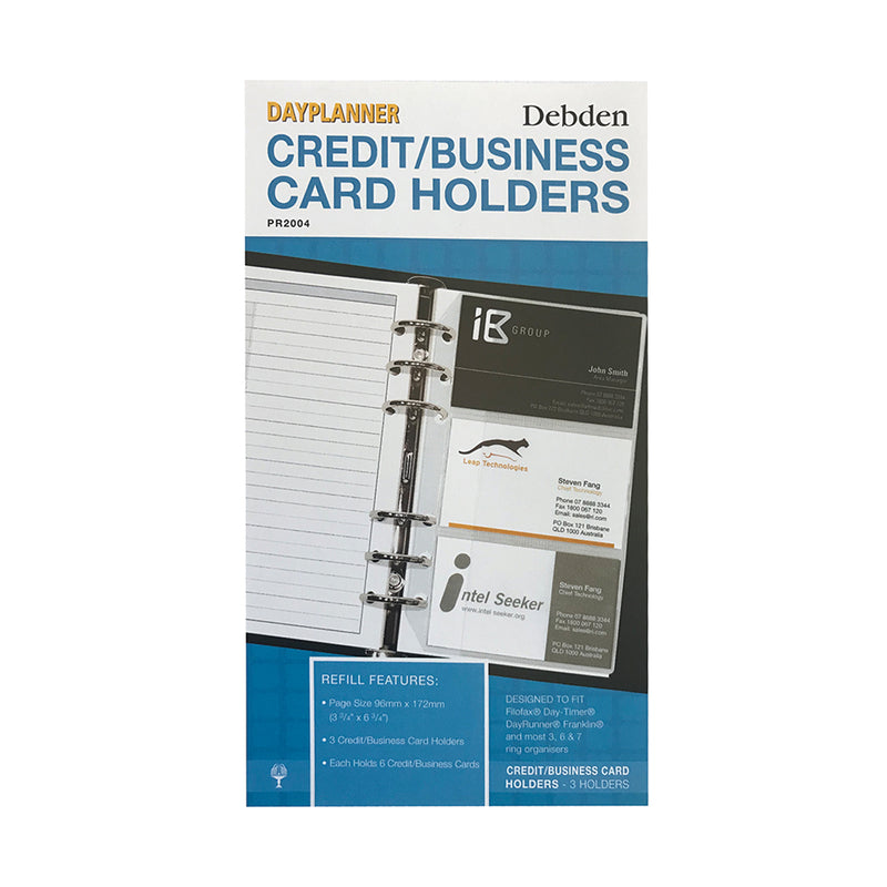 Debden Personal Credit/Business Card Holder Dayplanner 3 Pack