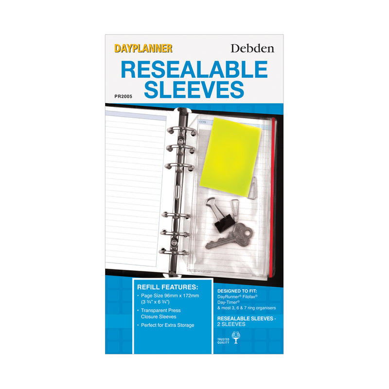 Debden Personal Resealable Sleeves Dayplanner 2 Pack