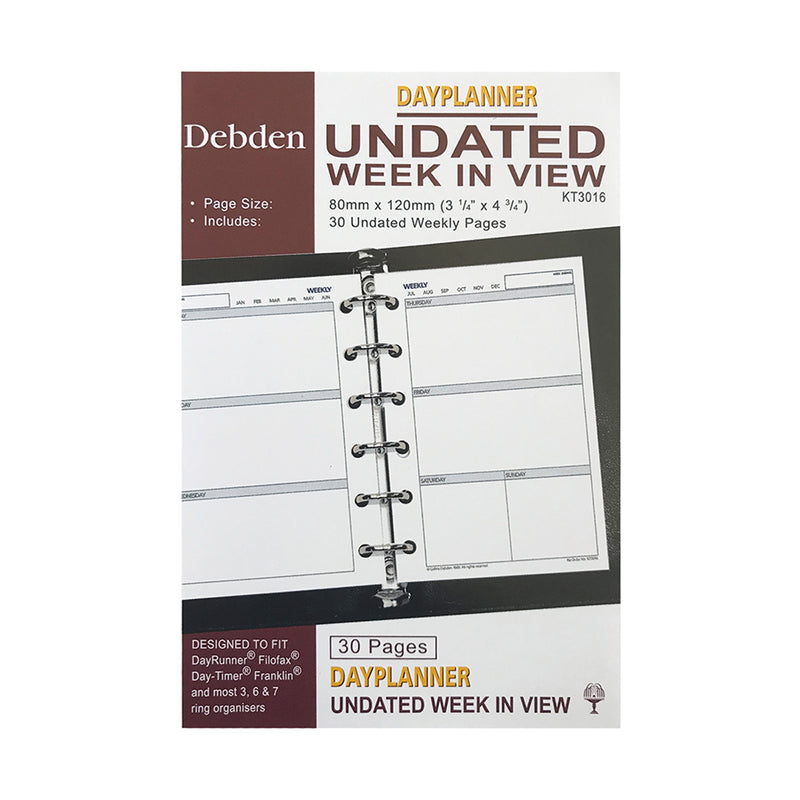 Debden Pocket Week to View Undated Refill Dayplanner