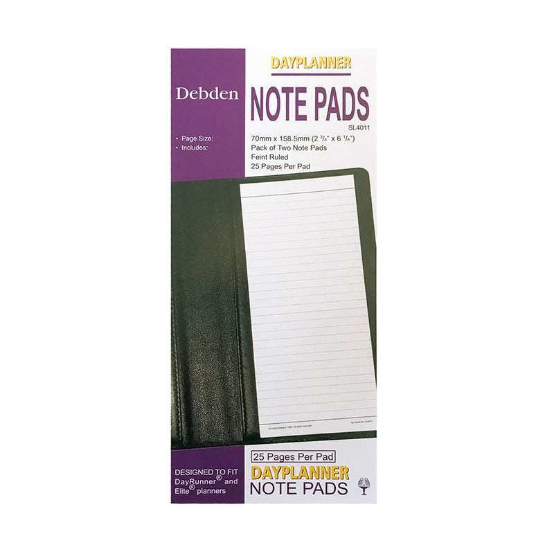 Debden Slim Note Pads Refill Dayplanner 2 Pack