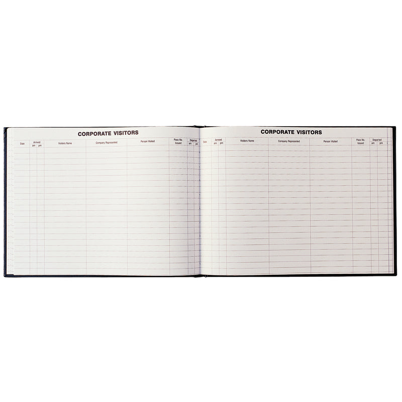 Debden 300x200mm PU Black Corporate Visitors Book