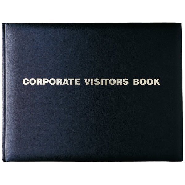 Debden 300x200mm PU Black Corporate Visitors Book