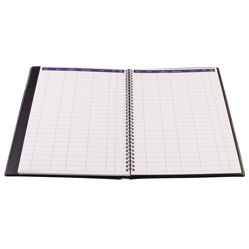 Debden 220x280mm Wiro PVC Black Corporate Visitors Book