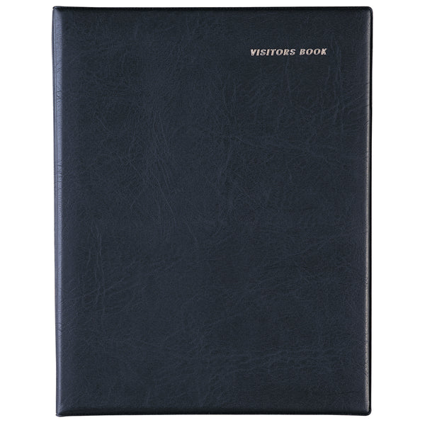 Debden 220x280mm Wiro PVC Black Corporate Visitors Book