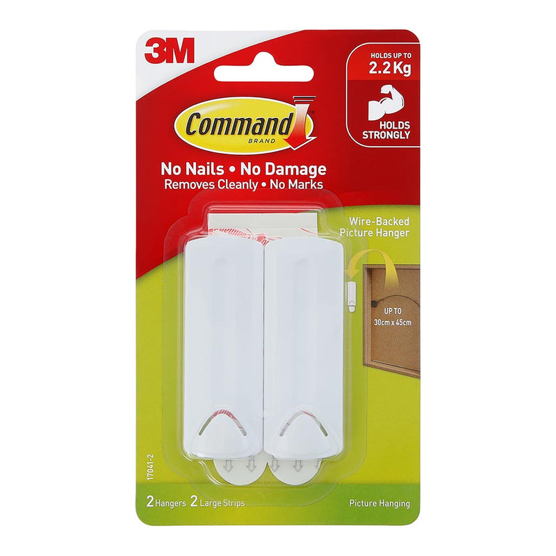 Command Large White Wire-Backed Picture Hanger Pack of 2