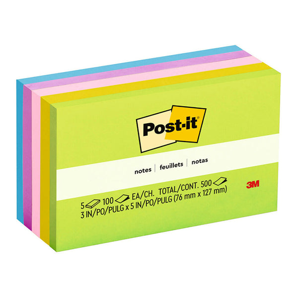 Post-it Notes 655-5uc Jaipur Collection 76x127mm 100 Sheet Pads Pack Of 5