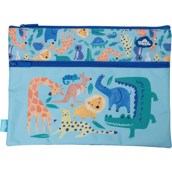 Spencil Safari Puzzle Junior A4 Twin Zip Pencil Case