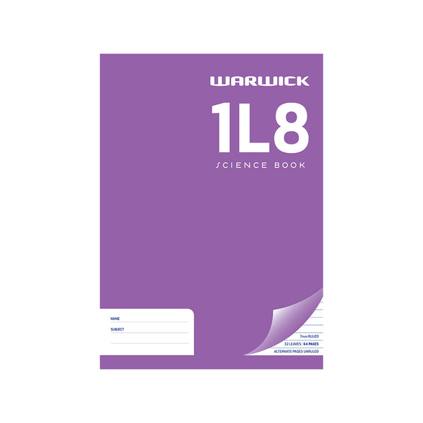 Warwick 1L8 A4 36 Leaf Ruled Alternating Pages Exercise Book