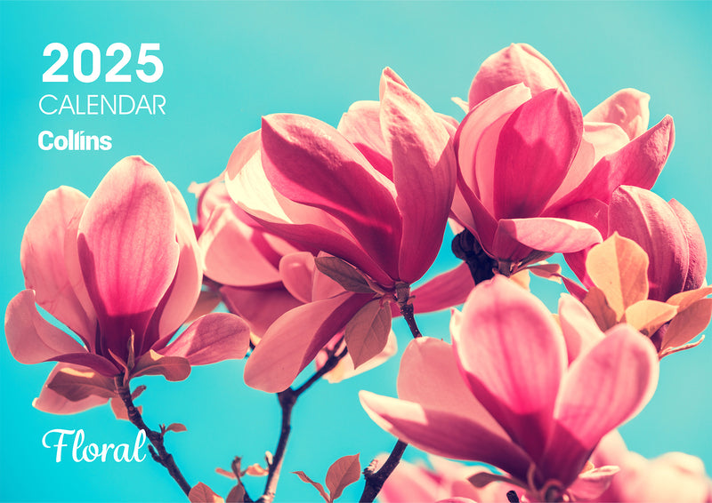 Collins A4 NZ Floral Wall Calendar