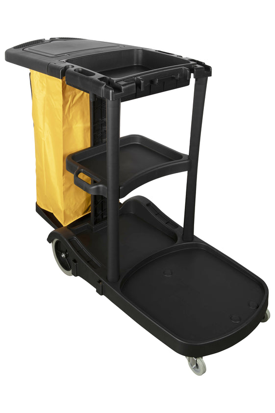 Cleanlink Janitor's Trolley 3 Tier Black
