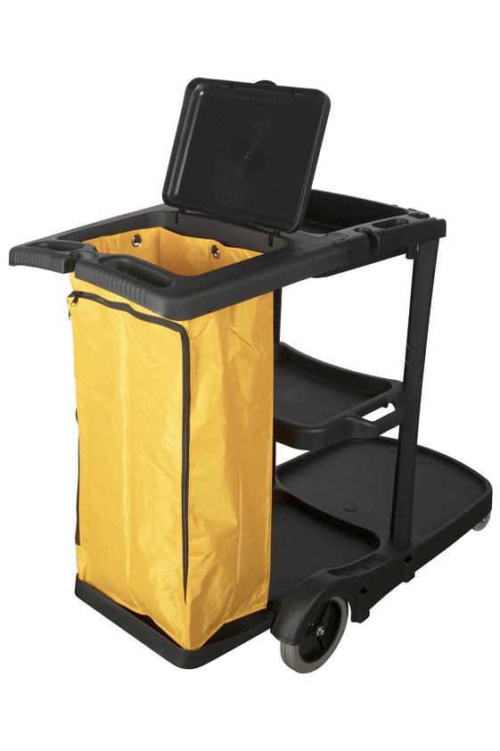 Cleanlink Janitor's Trolley 3 Tier Black
