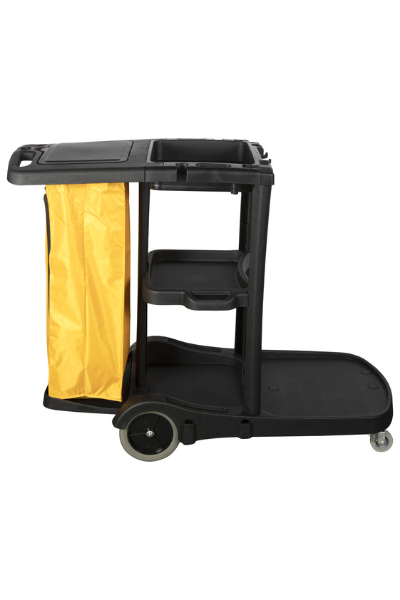 Cleanlink Janitor's Trolley 3 Tier Black
