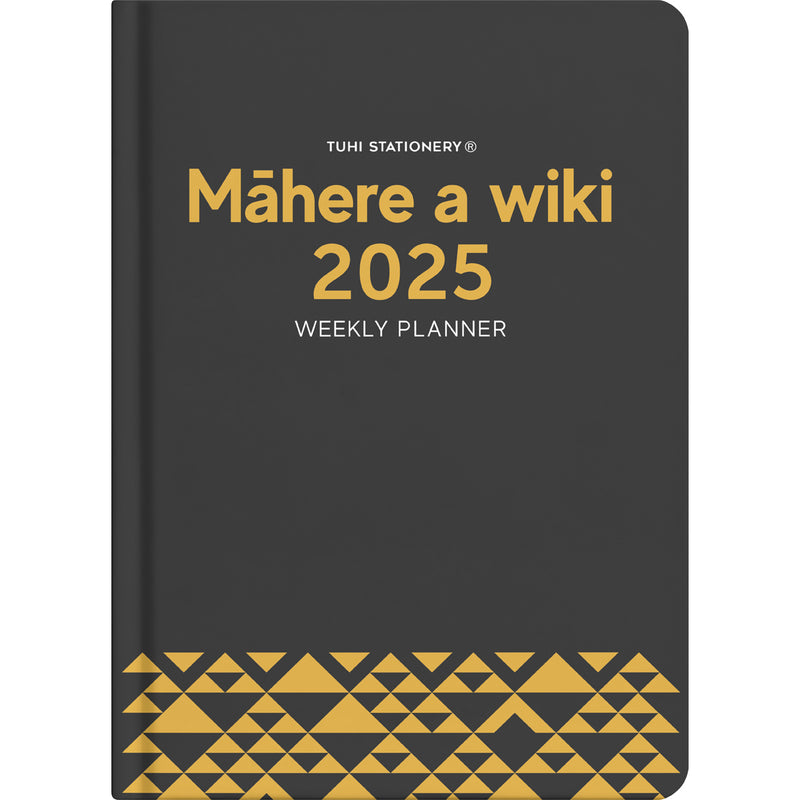 Tuhi A43 Week to View Premium Mahere a Wiki Gold 2025 Diary