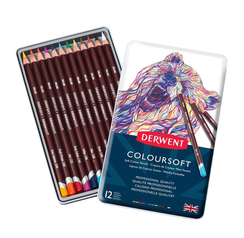 Derwent Coloursoft Pencil Tin of 12