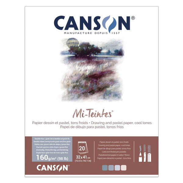 Canson Mi-Teintes 4 Cool Tones 24x32cm 160gsm 20 Sheet Pastel Pad