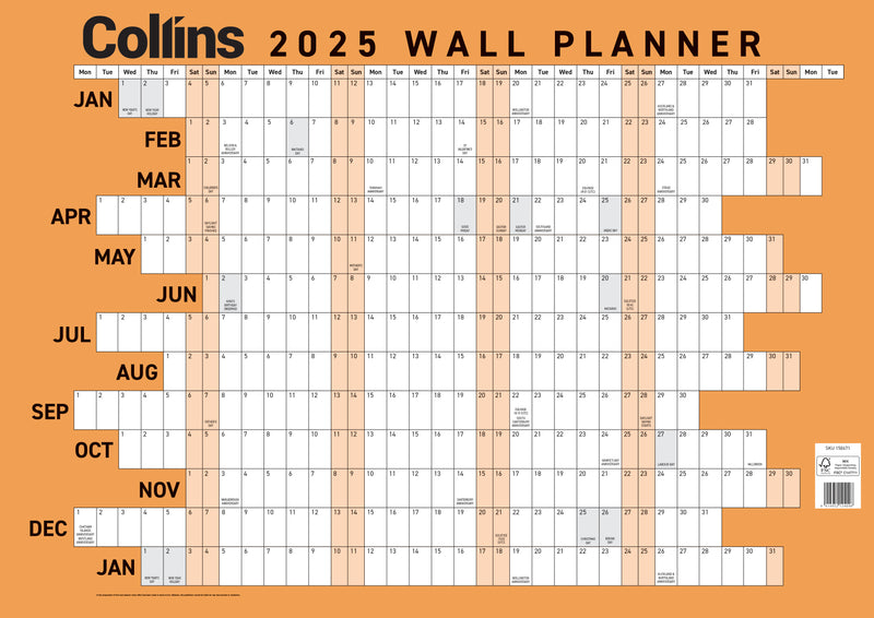 Collins Laminated Wallplanner