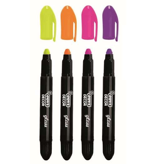 Jovi Decor Glass Wax Neon Markers Pack Of 4