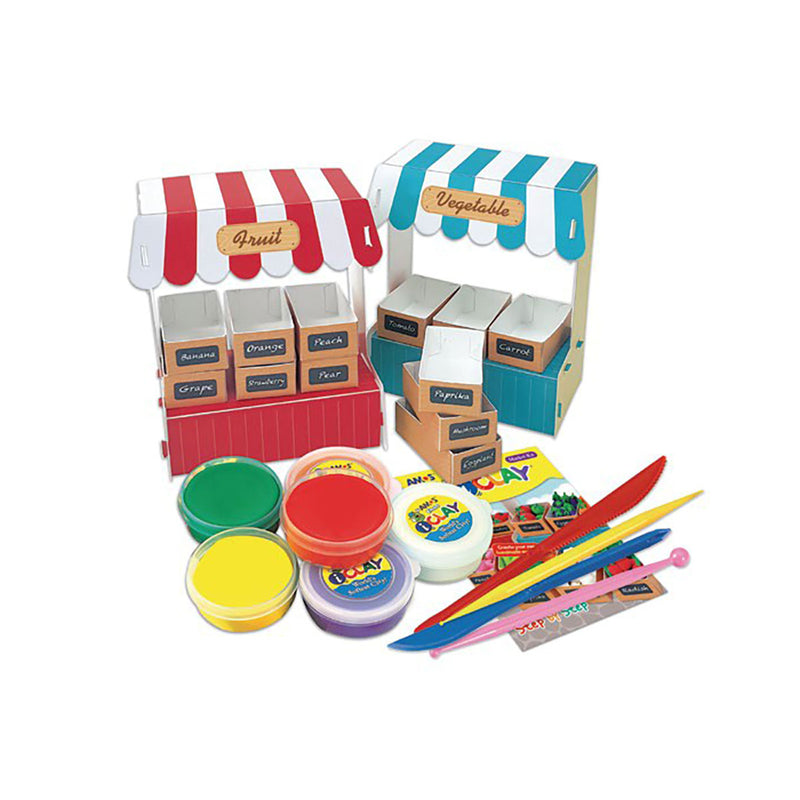 Amos i-Clay Modelling Clay Kit 6x18g Market Stall