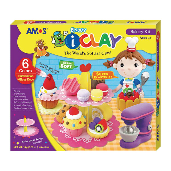 Amos i-Clay Modelling Clay Kit 6x18g Bakery