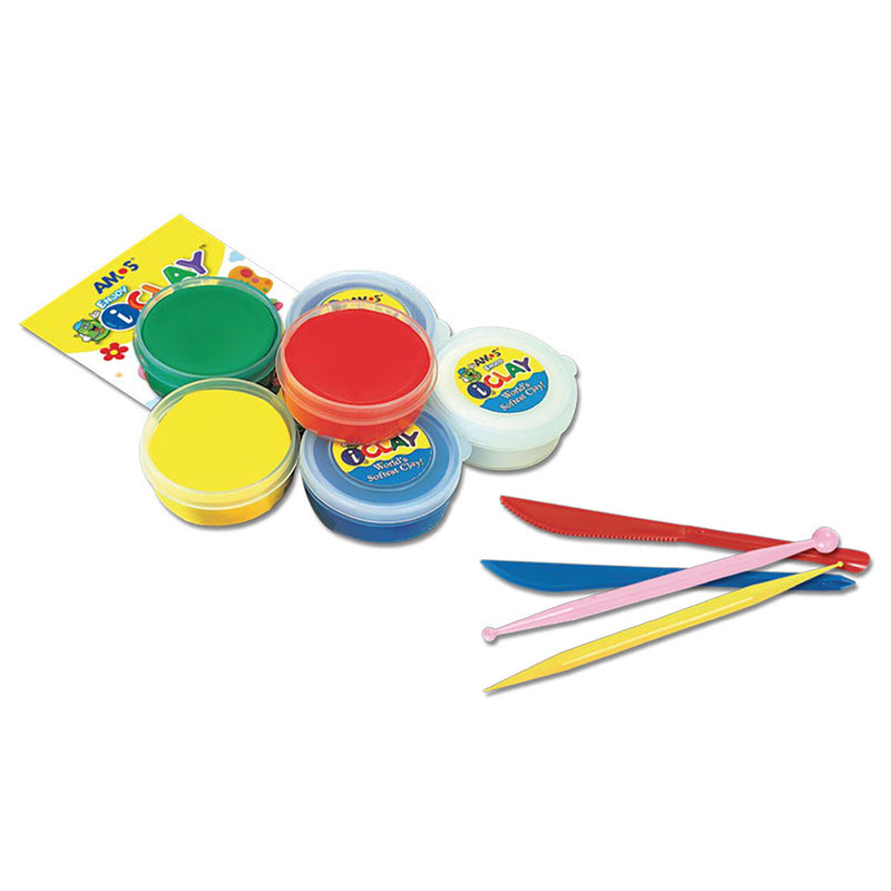 Amos i-Clay Modelling Clay Kit 6x18g with Modelling Tools