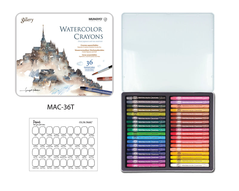 Mungyo Gallery Watercolour Crayons Set of 36