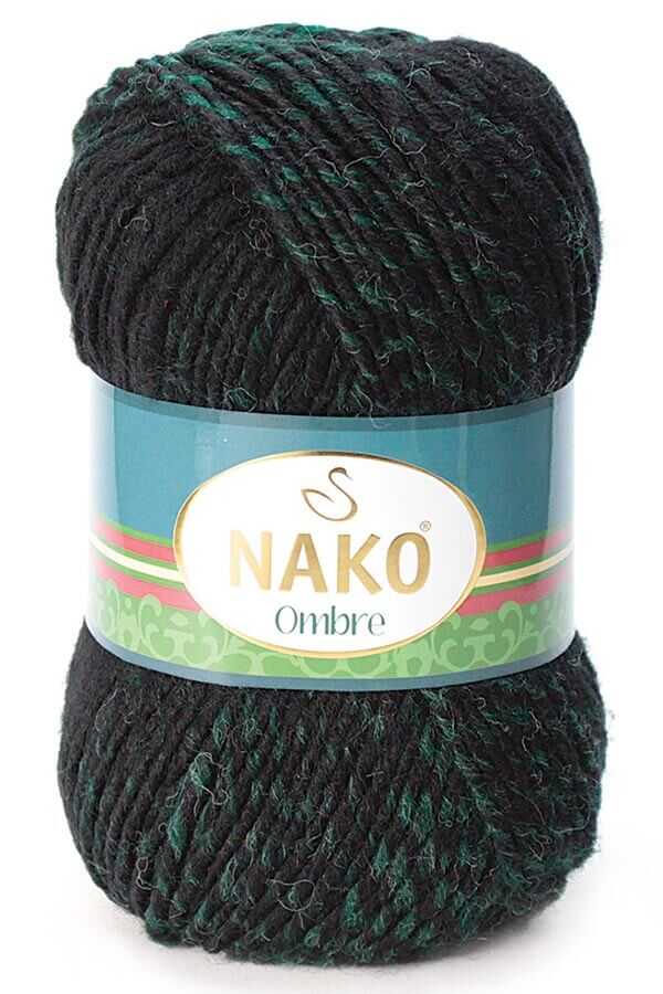 Nako Ombre Yarn 12ply#Colour_GREEN & BLACK (20302)