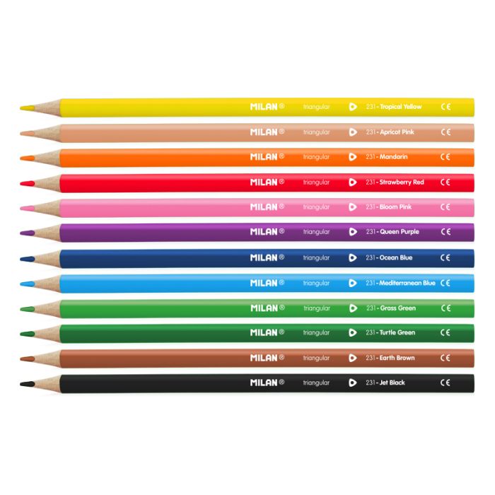 Milan Ergo Grip Triangular Colouring Pencils Set of 12