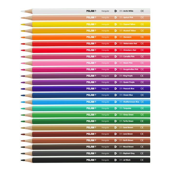 Milan Ergo Grip Triangular Colouring Pencils Set of 24