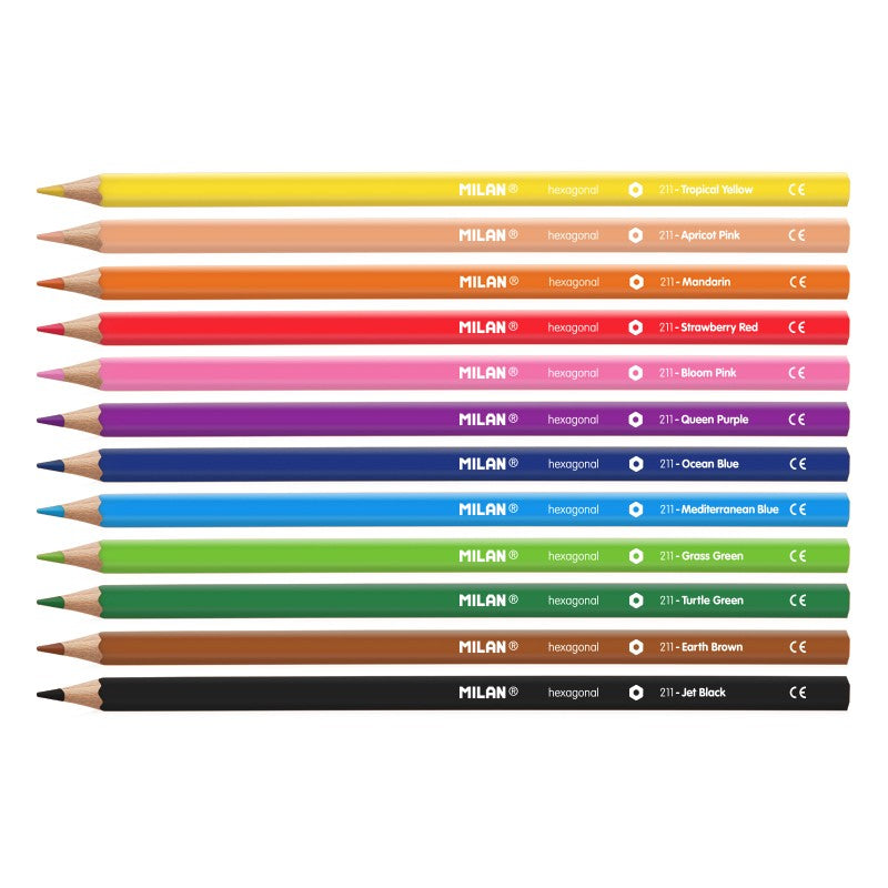 Milan Hexagonal Coloured Pencil Set of 12