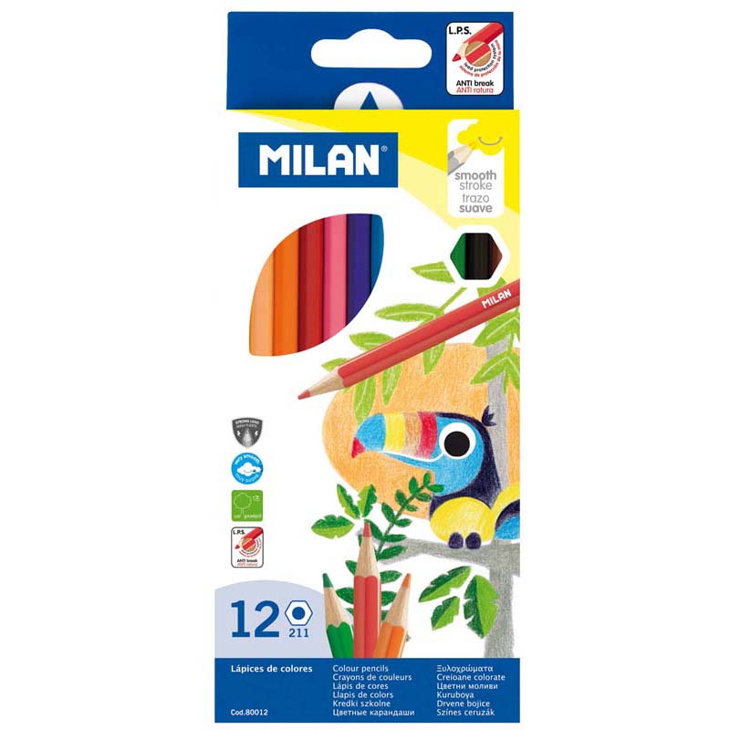 Milan Hexagonal Coloured Pencil Set of 12