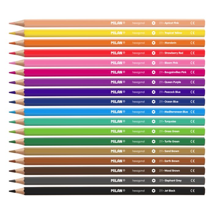 Milan Hexagonal Coloured Pencil Set of 18