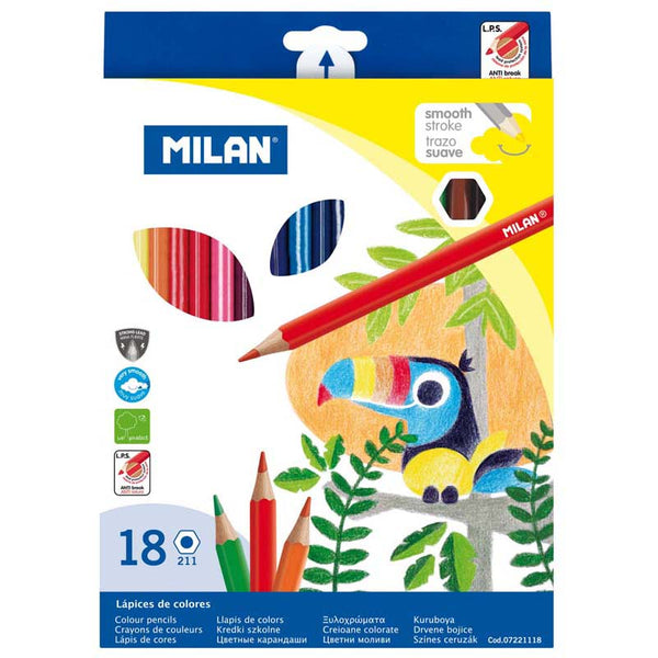 Milan Hexagonal Coloured Pencil Set of 18