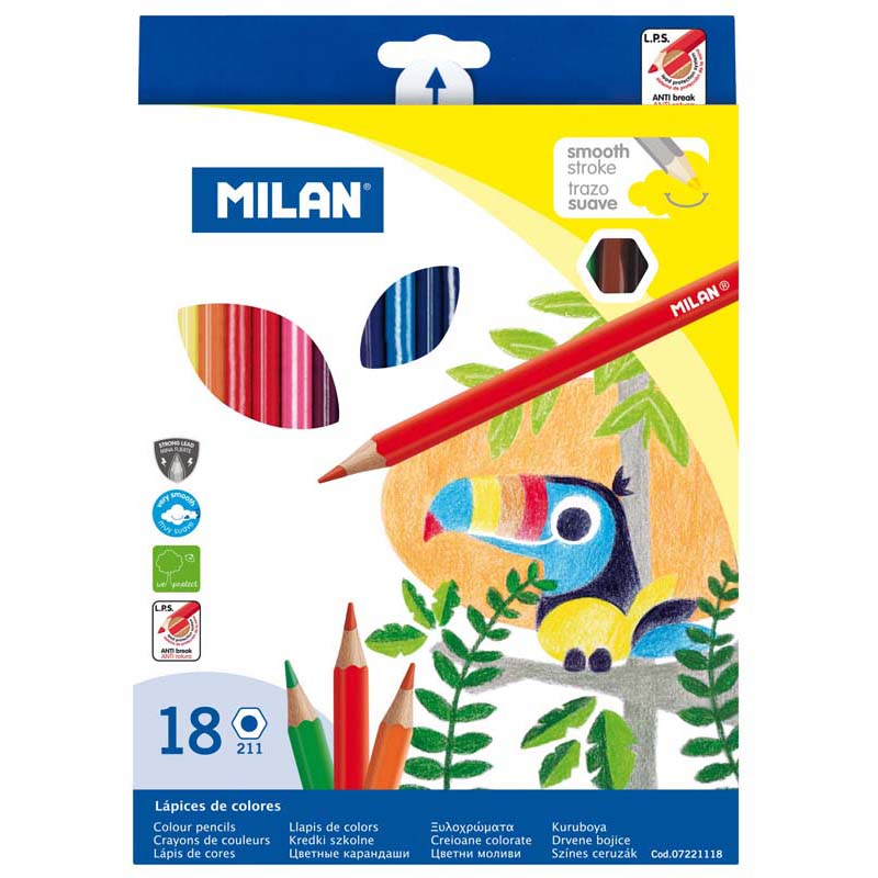 Milan Hexagonal Coloured Pencil Set of 18