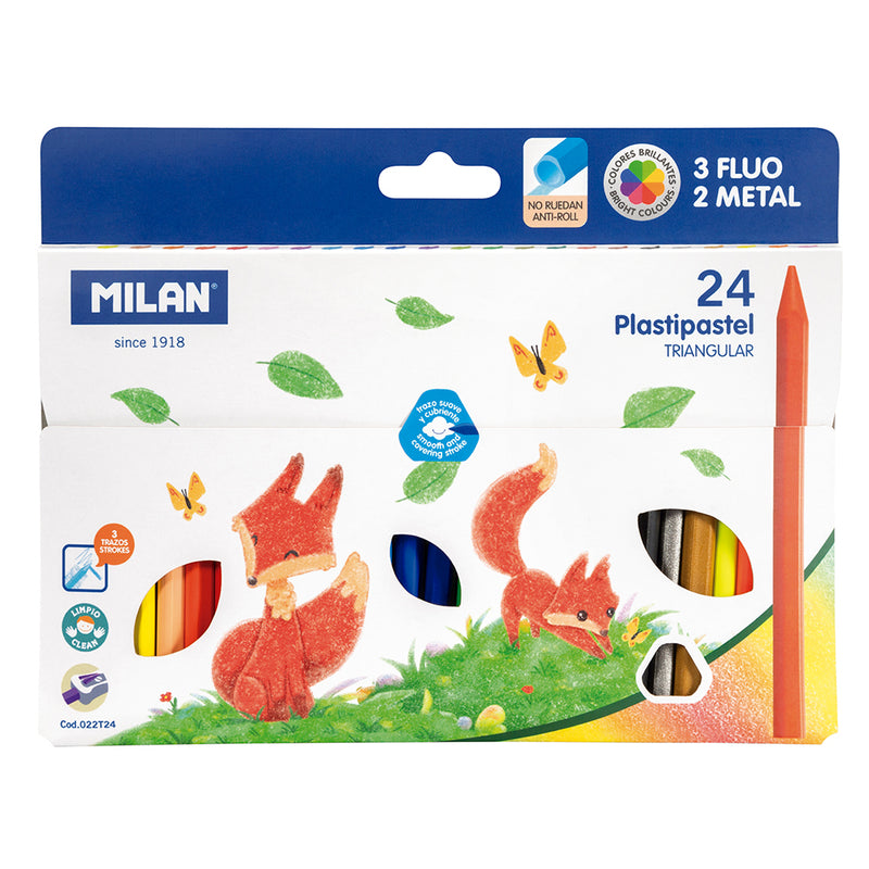 Milan Plastipastel Triangular Colouring Pencil Set of 24