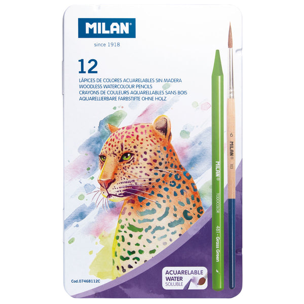 Milan Wood Free Water Soluble Coloured Pencils Set of 13