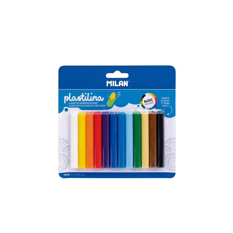 Milan Plastilina Basic Modelling Clay Pack of 12 Colours