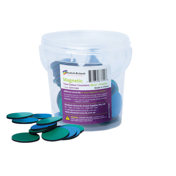 Elizabeth Richards Magnetic Two Colour Counters#Colour_BLUE GREEN