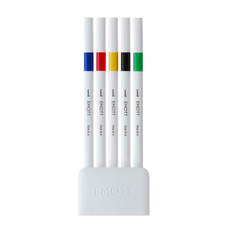 Uni Emott Everfine 0.4mm Fineliners Set of 5 Vivid